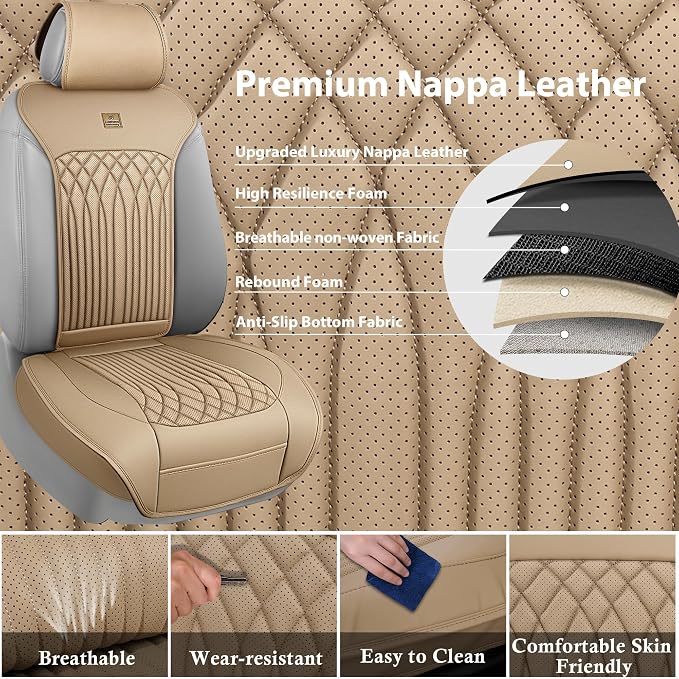 Universal Seat Covers — Front Seat — Beige
