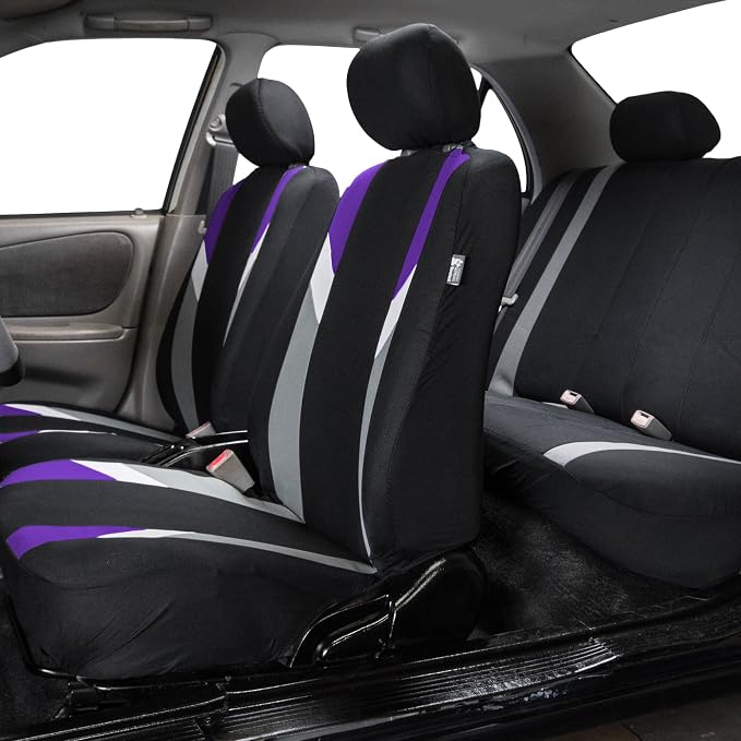 Universal Fabric Seat Covers — Full Set — Purple