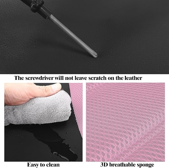 Universal Fabric Seat Covers — Black / Pink