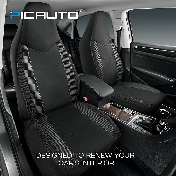 Universal Fabric Seat Covers — Full Set — Black