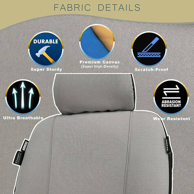 Universal Seat Covers — Front Seat — Gray