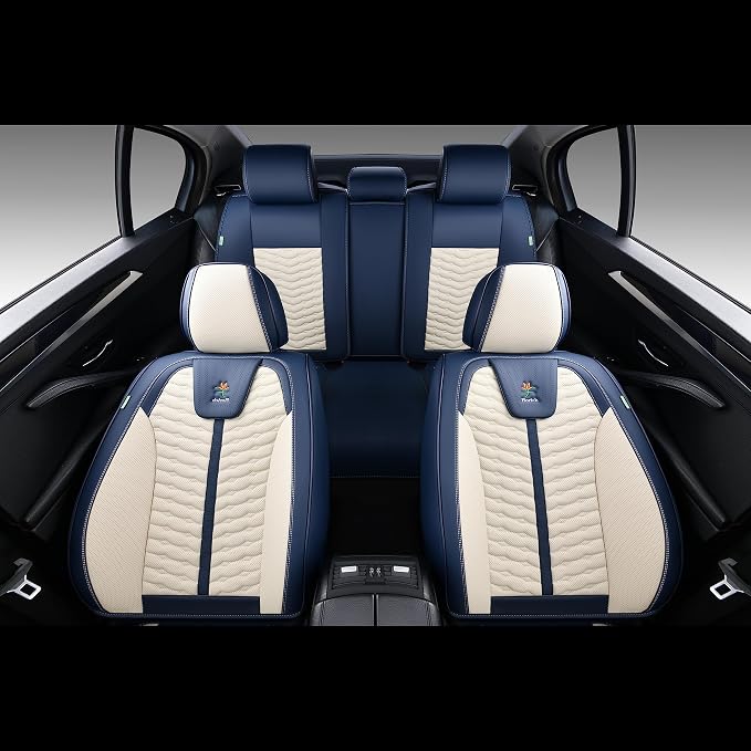 Universal Seat Covers — Full Set — Blue / White