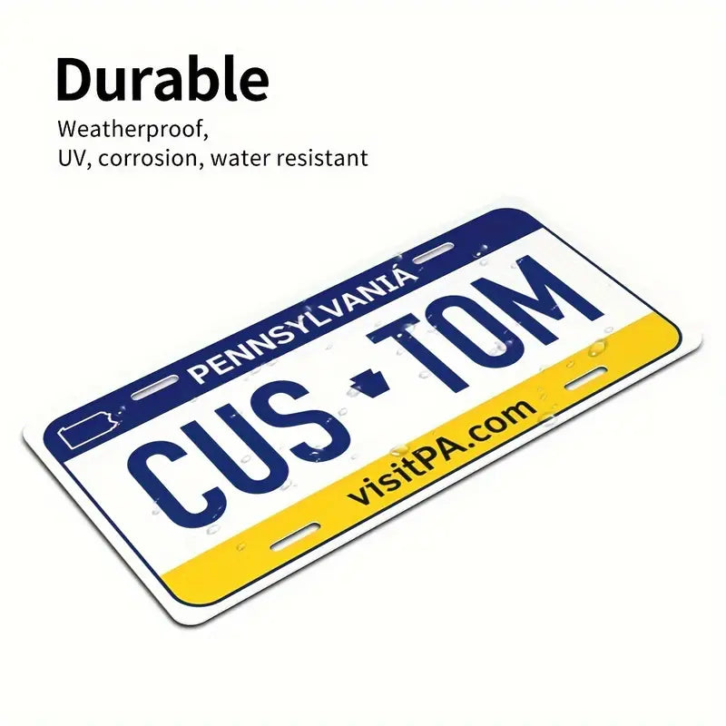 Vintage-Style Aluminum License Plate - Customizable Metal Car Tag Perfect for Front or Rear Display, 6x12 Inches 9459d6e7-5723-4f33-8e4b-35e92204dd75