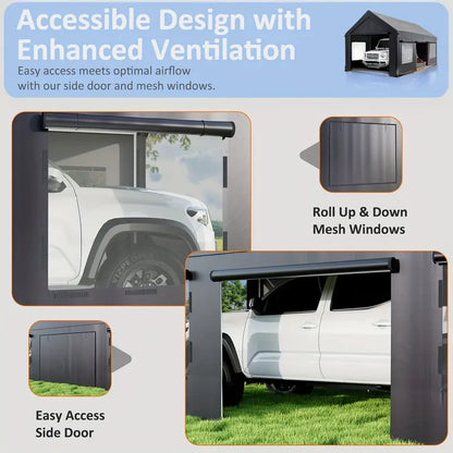 12'x20' Heavy-Duty Carport, Waterproof UV-Resistant Portable Garage Canopy 9a0e64cf-2d14-4ba7-9e85-6664e5ac7420