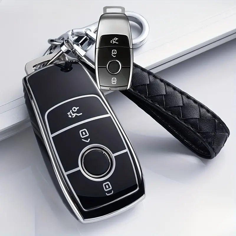 Key Case For Benz E C S GLC GLE GLA GLS E200 E400 E63 W213 S550 S560 C260 A200 Key Chain Black 9acedf24-e8ec-451e-8a3d-67be779c545f