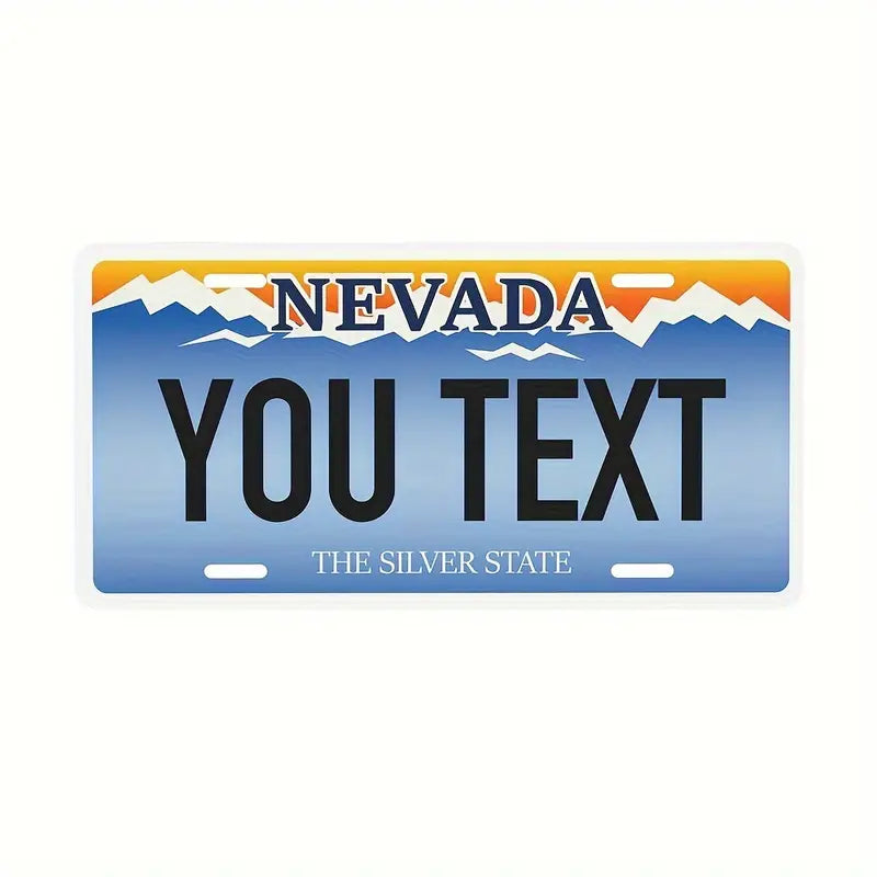 Vintage-Style Aluminum License Plate - Customizable Metal Car Tag Perfect for Front or Rear Display, 6x12 Inches Nevada 6''x12'' 15cm*30cm 9f3e6fe2-bd72-4120-986d-961b43ac5bb0