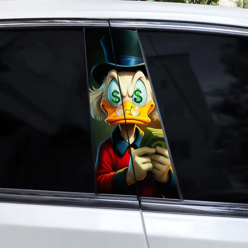 2Pcs Door pillar stickers black duck