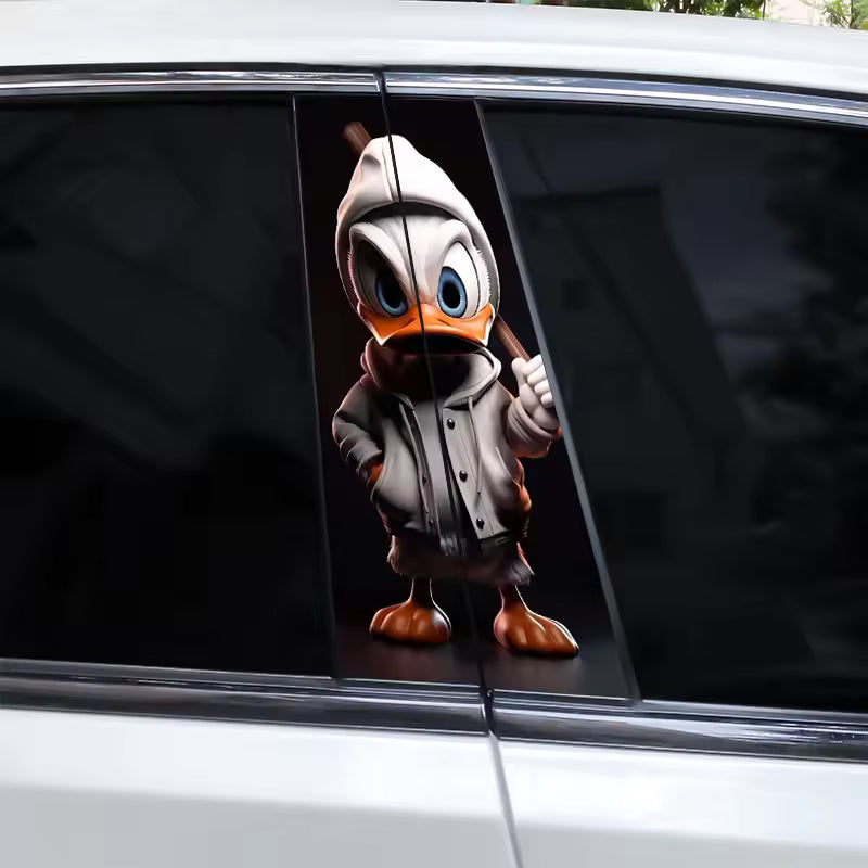 2Pcs Door pillar stickers black duck