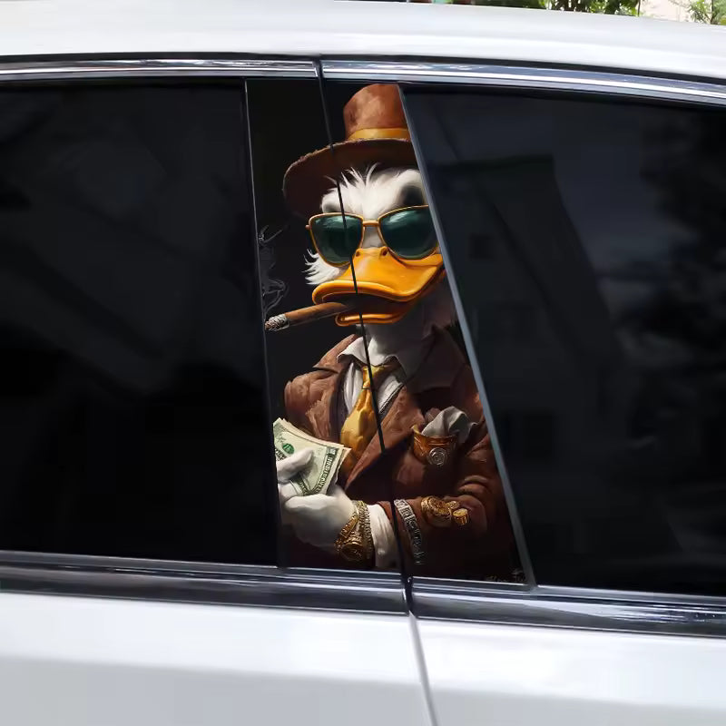 2Pcs Door pillar stickers black duck