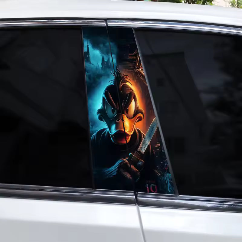 2Pcs Door pillar stickers black duck