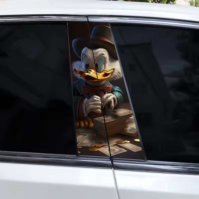 2Pcs Door pillar stickers black duck