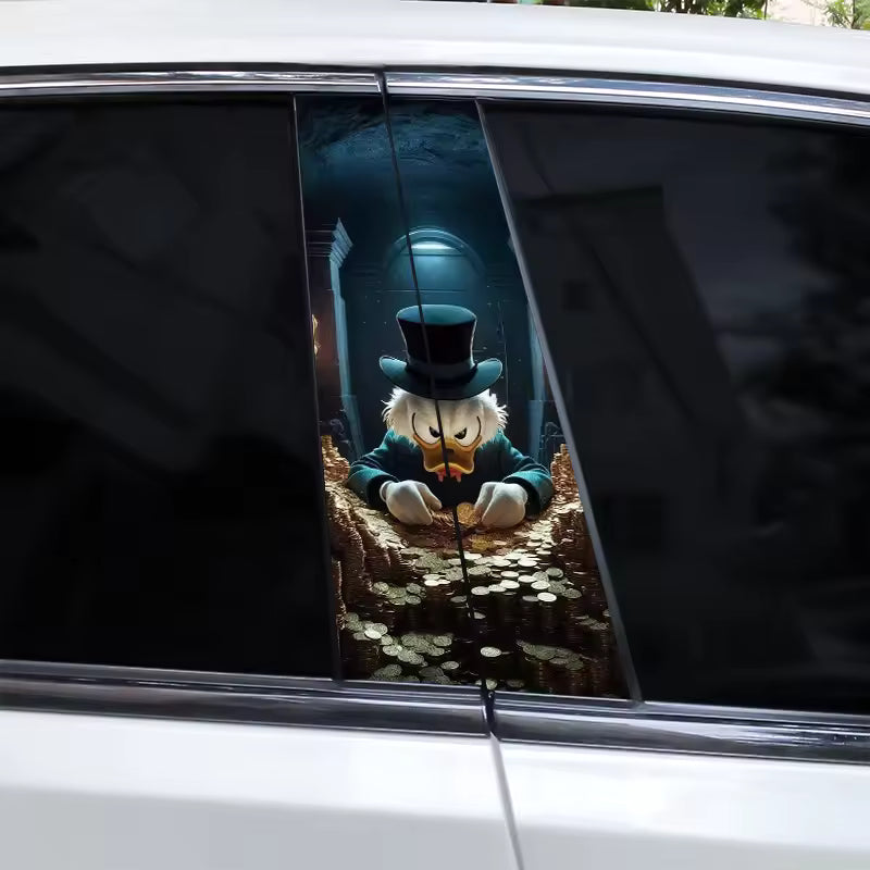 2Pcs Door pillar stickers black duck