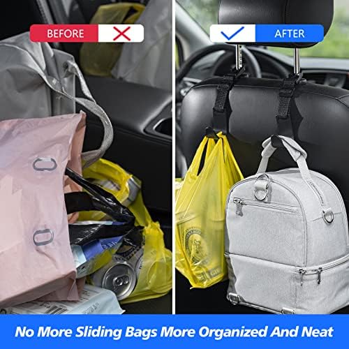 4-Pack Universal Car Headrest Hooks - Adjustable Seat Back Hanger for Bags & Purses B09WRTTRMQ-2-1766502117447