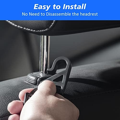 4-Pack Universal Car Headrest Hooks - Adjustable Seat Back Hanger for Bags & Purses B09WRTTRMQ-5-1766502117447