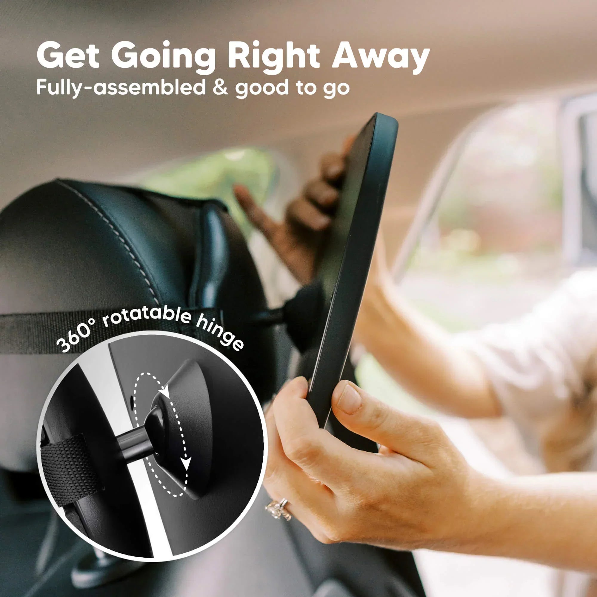Safety Baby Car Mirror - Shatterproof Rear Facing View Baby_Car_Mirror_Matte_Black_Large__Listing_3.