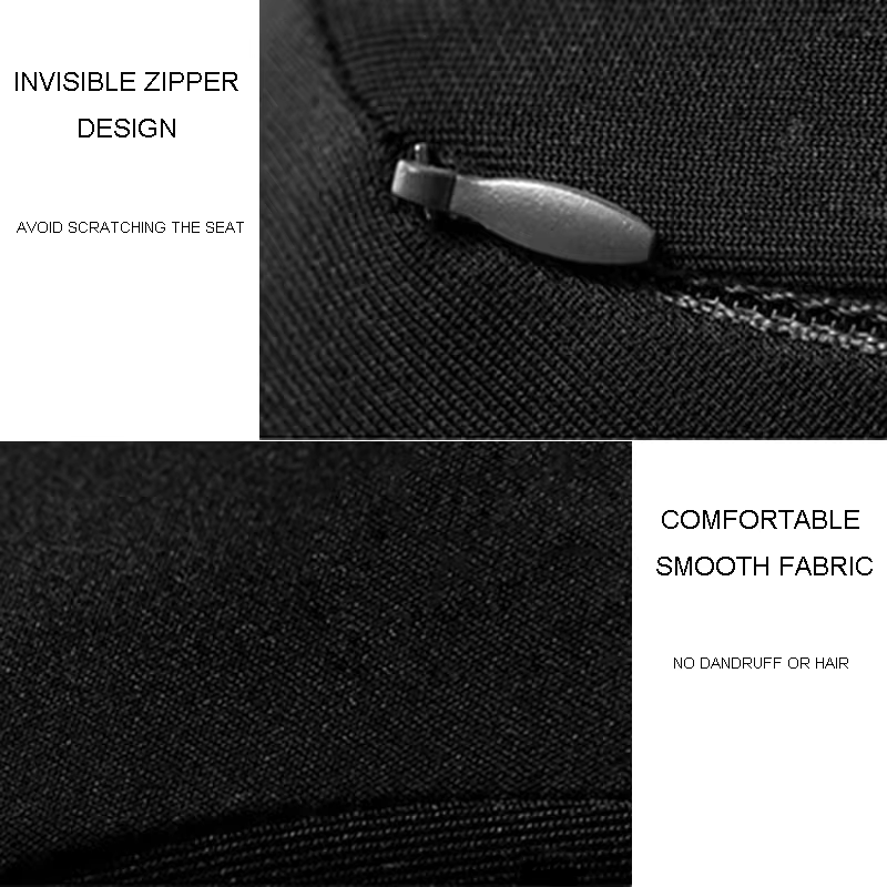 Invisible zipper design and comfortable smooth fabric on a black background