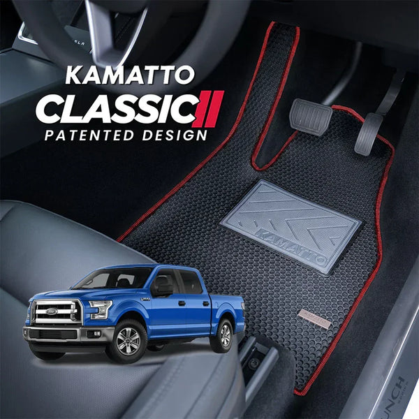 Ford F-150 KAMATTO floor mats installed crew cab 2015-2020