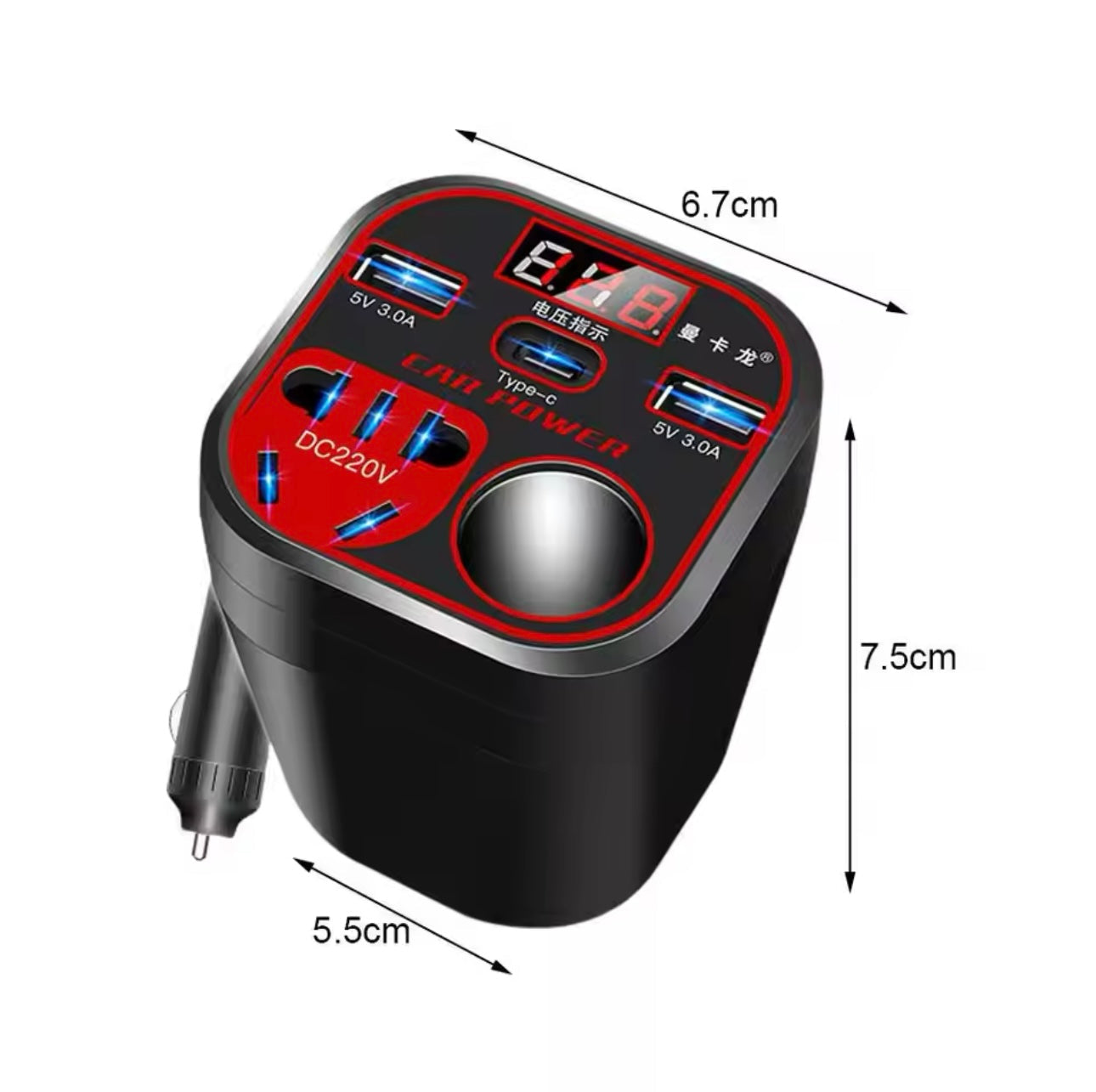 200W 12V 24V To 220V Car Power Inverter LED