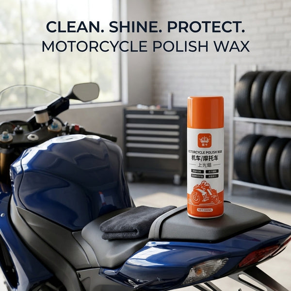 Premium Motorcycle Polish Wax Spray (300ml) - Quick Detailer to Restore Shine, Remove Dirt & Protect Paint