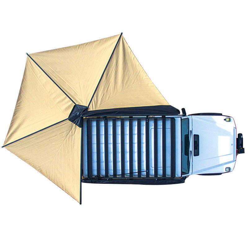270° Fan-Shape Car Side Awning – Hexagon Waterproof UV Shield
