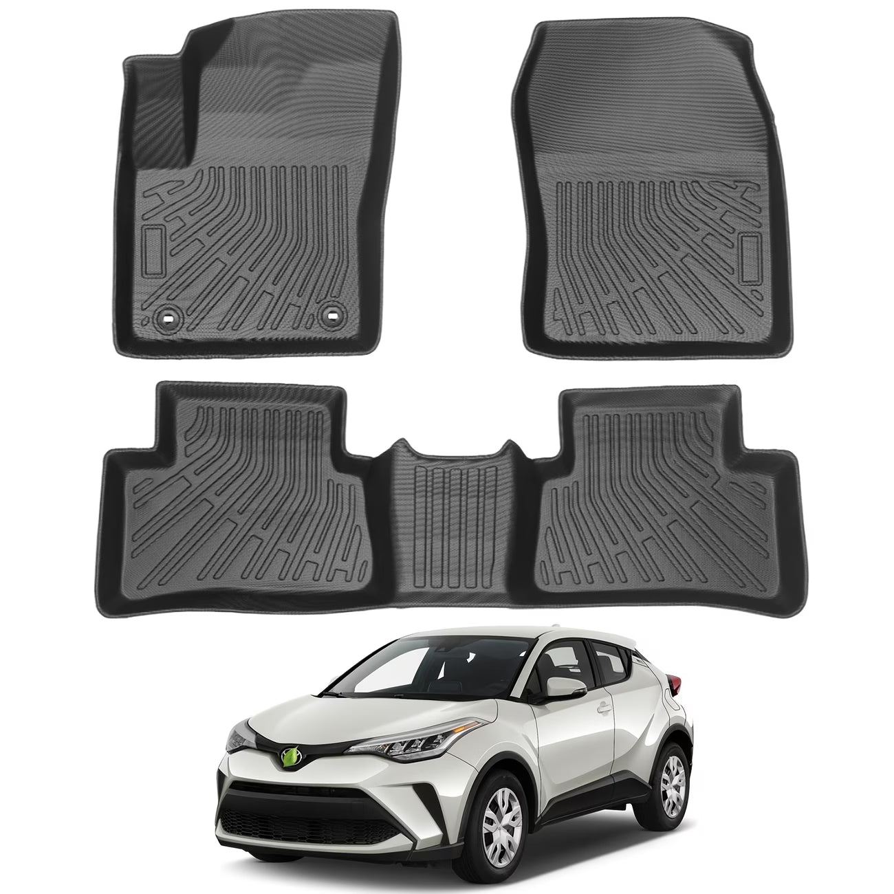 Toyota C-HR 2018–2023 3D Laser-Fit All-Weather TPE Floor Mats