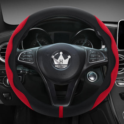 Luxury Suede & Leather Steering Wheel Cover - Ultra-Thin Anti-Slip Grip (Universal Fit 14.5" - 15") Main_01_082d809a-0d1d-4206-9a63-65fb02f02d44
