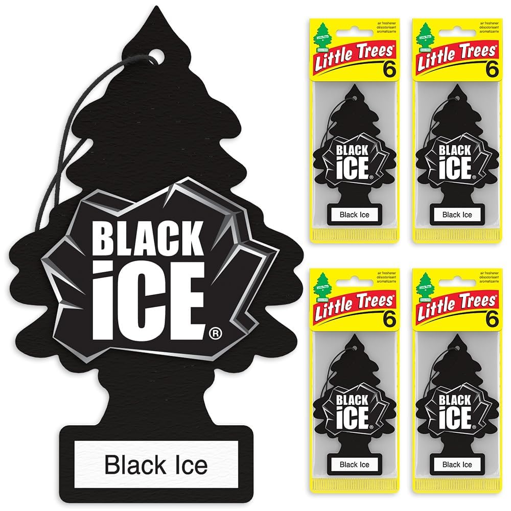 LITTLE TREES Car Air Freshener - Black Ice (24 Pack) | Long-Lasting Hanging Tree Scent for Car & Home Main_02_72b6ae24-1875-4881-8e54-6fd4a30f4e71
