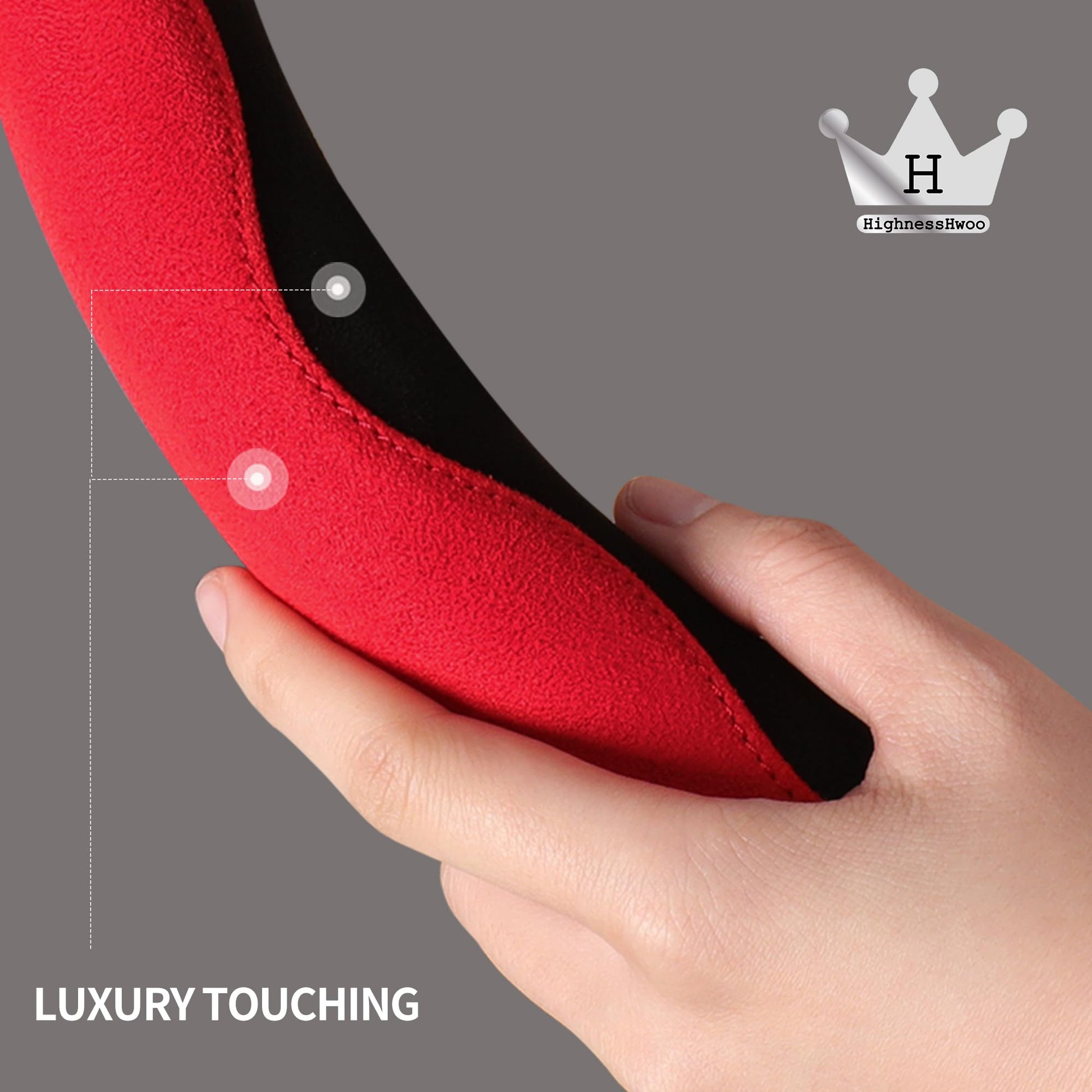 Luxury Suede & Leather Steering Wheel Cover - Ultra-Thin Anti-Slip Grip (Universal Fit 14.5" - 15") Main_04_ceaa0699-401d-41e9-af96-9e9c9683ab32