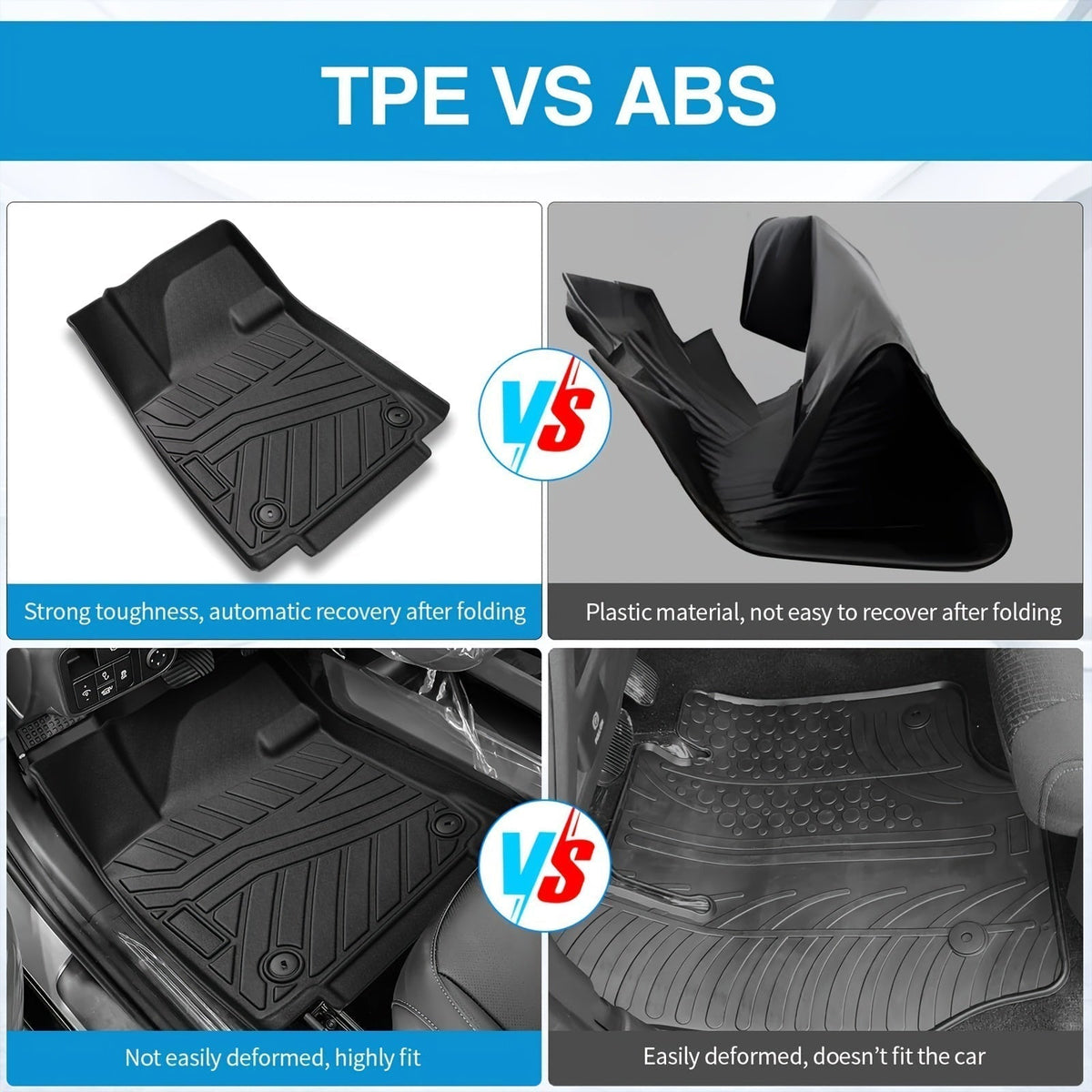 Chevrolet Spark 2016–2020 3D Laser-Fit All-Weather TPE Floor Mats (LHD)