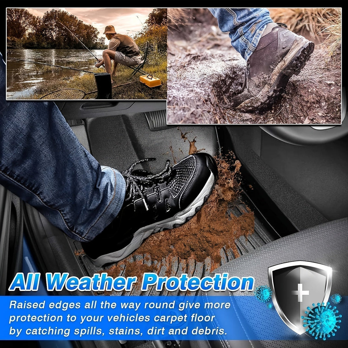 Chevrolet Spark 2016–2020 3D Laser-Fit All-Weather TPE Floor Mats (LHD)