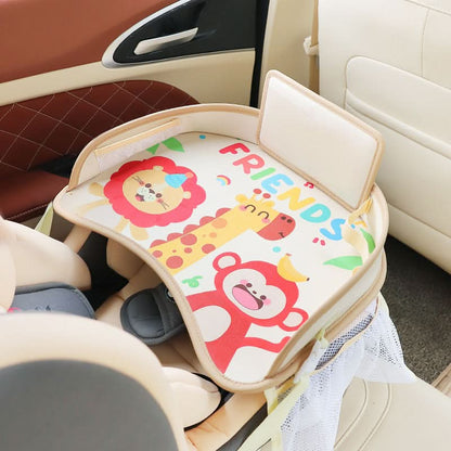Car Cartoon Waterproof Baby Dining Table Car Rear Multifunctional Storage Small Table Child Safety Seat Tray 886 leather model-beige lion monkey O1CN01LXu0sb1hSuxQXmga3__2213005604277-0-cib