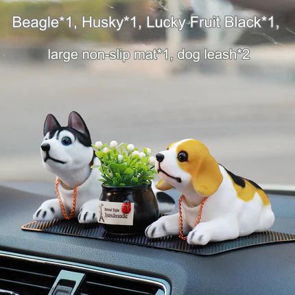 Car Shaking Head Dog Decoration Platform Interior Big husky lucky fruit black+large anti-slip O1CN01VL1yTw2HTD5frpnFP__2212071739151_430x_1