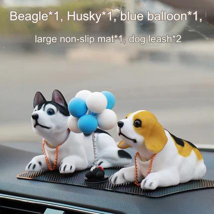 Car Shaking Head Dog Decoration Platform Interior big husky blue balloon + large anti-slip O1CN01bQE2sx2HTD63XVSQi__2212071739151_430x_1