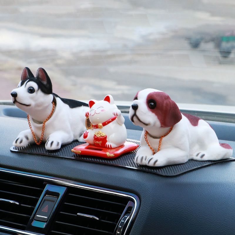 Car Shaking Head Dog Decoration Platform Interior Husky saint bernard [solar lucky cat] O1CN01f9169S2HTD5Vr2KjL__2212071739151