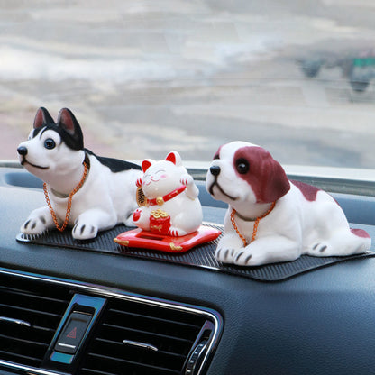 Car Shaking Head Dog Decoration Platform Interior Husky saint bernard [solar lucky cat] O1CN01f9169S2HTD5Vr2KjL__2212071739151