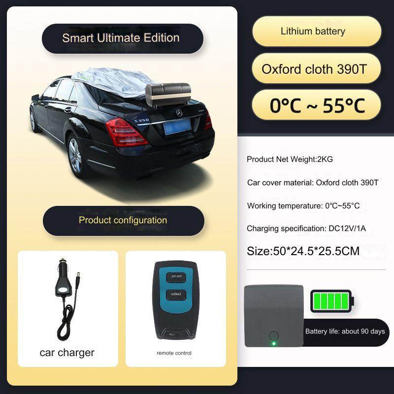 Fully Automatic Car Cover Sunscreen And Rainproof + Remote Control 90 Days Battery Life + Remote Control O1CN01oIoyaH2MSp84cTTF6__2218600219827-0-cib_1