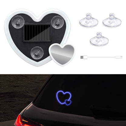 Solar-Powered Wireless Heart-Shaped LED Car Interior Neon Glow – Heart Atmosphere C-Pillar Light & Window Decoration