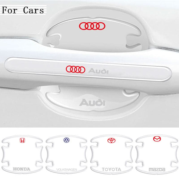 Car door handle protection sticker with Audi logo