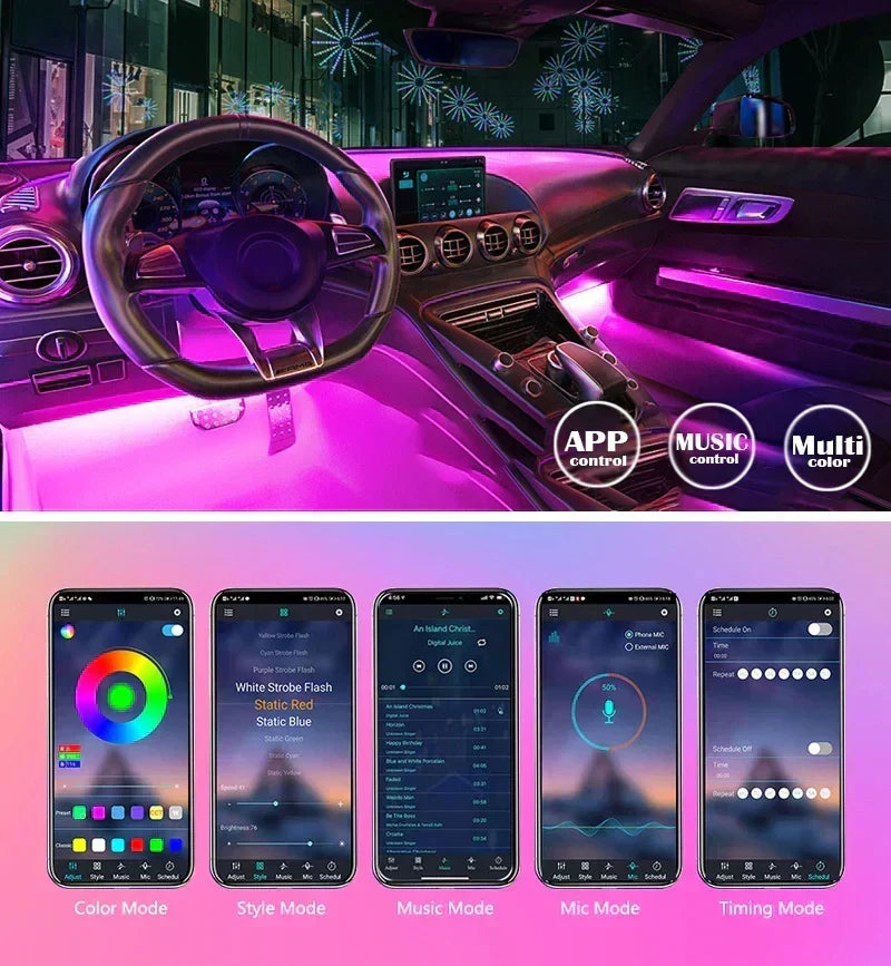 RGB LED Car Foot Lights – 36/48/72 Neon with Remote App S093a2cfc9e954ea7874ea499c3e78c22t_2