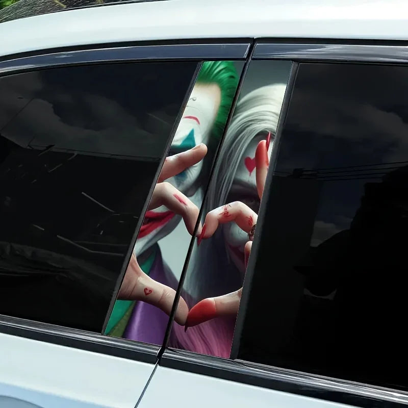 2pcs Auto B-Pillar Clown Car Stickers Auto B Pillar