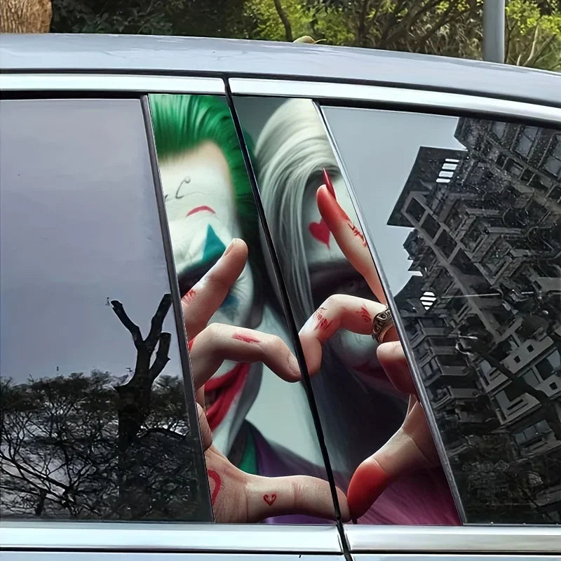 2pcs Auto B-Pillar Clown Car Stickers Auto B Pillar