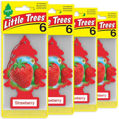 LITTLE TREES Car Air Freshener - Black Ice (24 Pack) | Long-Lasting Hanging Tree Scent for Car & Home Strawberry SKU_09