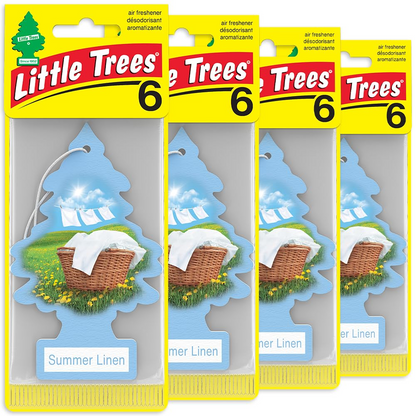 LITTLE TREES Car Air Freshener - Black Ice (24 Pack) | Long-Lasting Hanging Tree Scent for Car & Home Summer Linen SKU_10