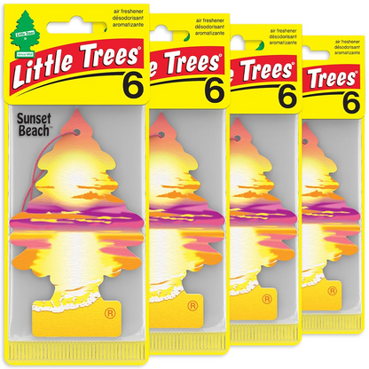 LITTLE TREES Car Air Freshener - Black Ice (24 Pack) | Long-Lasting Hanging Tree Scent for Car & Home Sunset Beach SKU_13