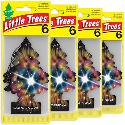 LITTLE TREES Car Air Freshener - Black Ice (24 Pack) | Long-Lasting Hanging Tree Scent for Car & Home Supernova SKU_20
