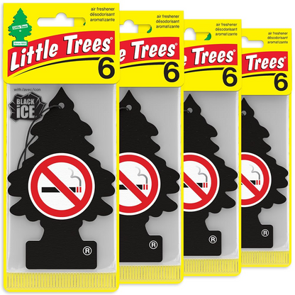 LITTLE TREES Car Air Freshener - Black Ice (24 Pack) | Long-Lasting Hanging Tree Scent for Car & Home No Smoking SKU_28