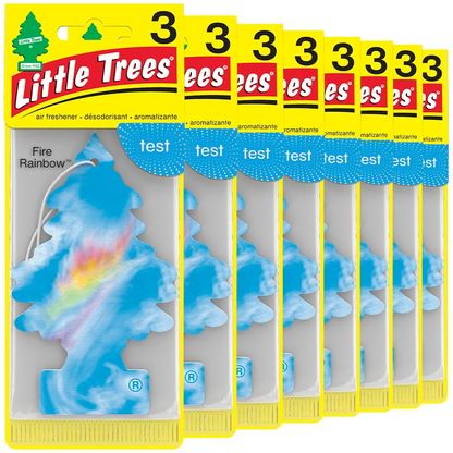 LITTLE TREES Car Air Freshener - Black Ice (24 Pack) | Long-Lasting Hanging Tree Scent for Car & Home Fire Rainbow SKU_30