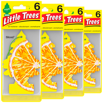 LITTLE TREES Car Air Freshener - Black Ice (24 Pack) | Long-Lasting Hanging Tree Scent for Car & Home Sliced SKU_31