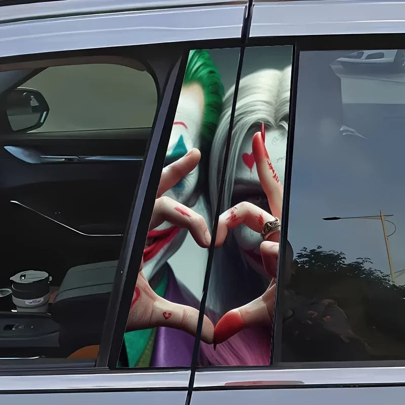 2pcs Auto B-Pillar Clown Car Stickers Auto B Pillar