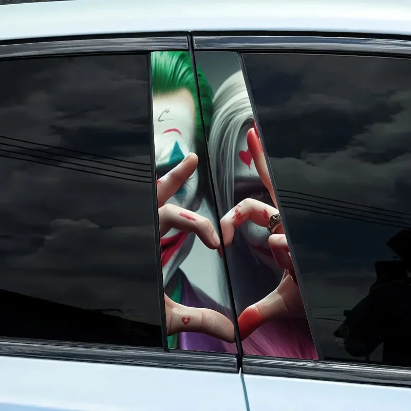 2pcs Auto B-Pillar Clown Car Stickers Auto B Pillar